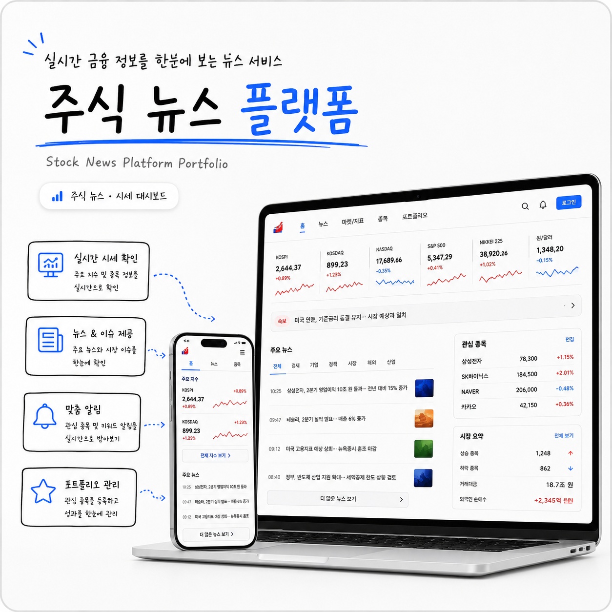실시간 금융 뉴스·종목 차트·커뮤니티 플랫폼